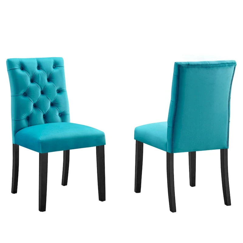Chaises de salle à manger Duchess en velours Performance - Lot de 2