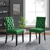 Chaises de salle à manger Duchess en velours Performance - Lot de 2