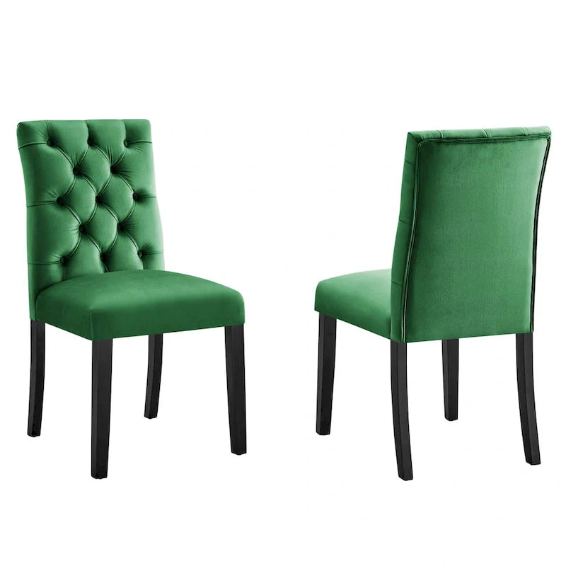 Chaises de salle à manger Duchess en velours Performance - Lot de 2