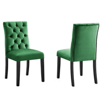 Chaises de salle à manger Duchess en velours Performance - Lot de 2