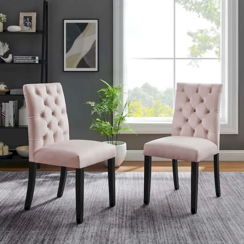 Chaises de salle à manger Duchess en velours Performance - Lot de 2