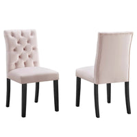 Chaises de salle à manger Duchess en velours Performance - Lot de 2