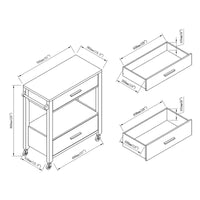 Desserte à roulettes moderne 2 tiroirs avec porte-serviettes Newsom par Furniture of America