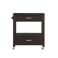 Desserte à roulettes moderne 2 tiroirs avec porte-serviettes Newsom par Furniture of America