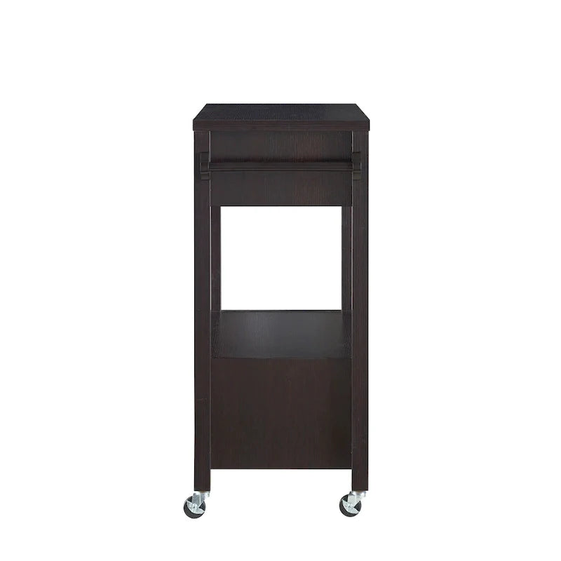 Desserte à roulettes moderne 2 tiroirs avec porte-serviettes Newsom par Furniture of America