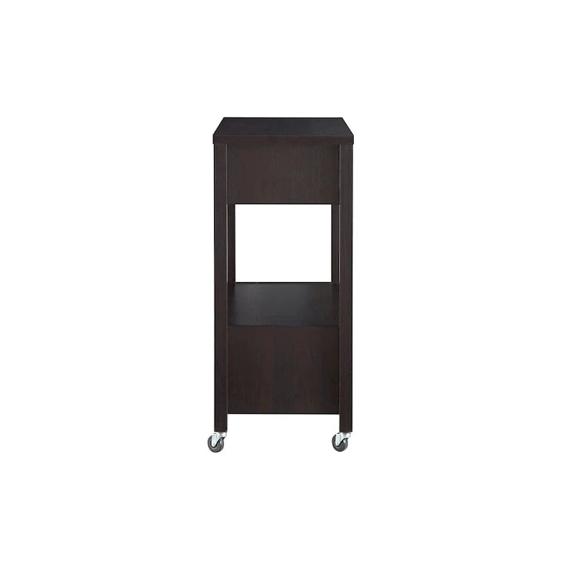 Desserte à roulettes moderne 2 tiroirs avec porte-serviettes Newsom par Furniture of America