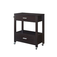 Desserte à roulettes moderne 2 tiroirs avec porte-serviettes Newsom par Furniture of America