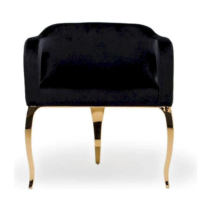 Chaise de salle à manger Caprice en acier inoxydable doré titane