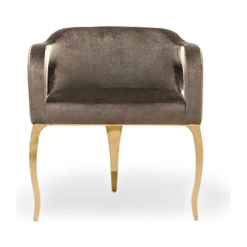Chaise de salle à manger Caprice en acier inoxydable doré titane