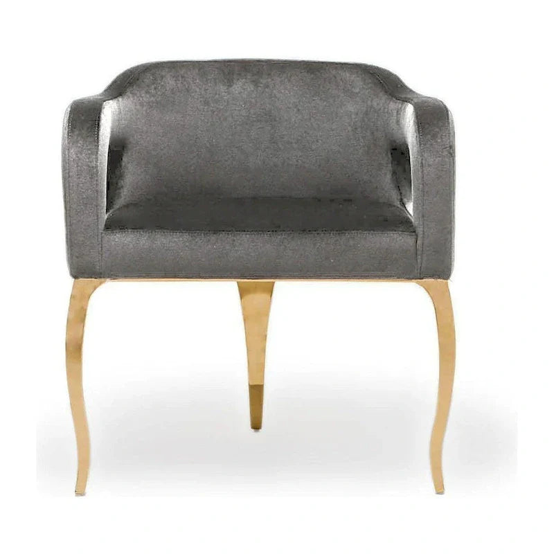 Chaise de salle à manger Caprice en acier inoxydable doré titane