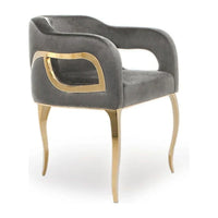 Chaise de salle à manger Caprice en acier inoxydable doré titane