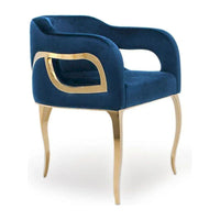 Chaise de salle à manger Caprice en acier inoxydable doré titane