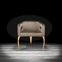 Chaise de salle à manger Caprice en acier inoxydable doré titane