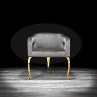 Chaise de salle à manger Caprice en acier inoxydable doré titane