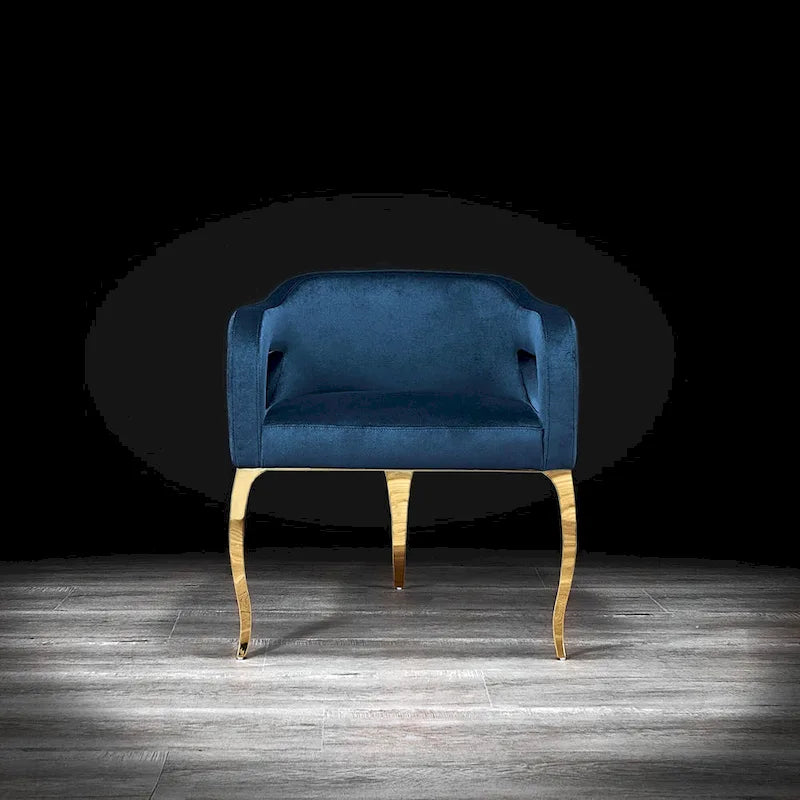 Chaise de salle à manger Caprice en acier inoxydable doré titane