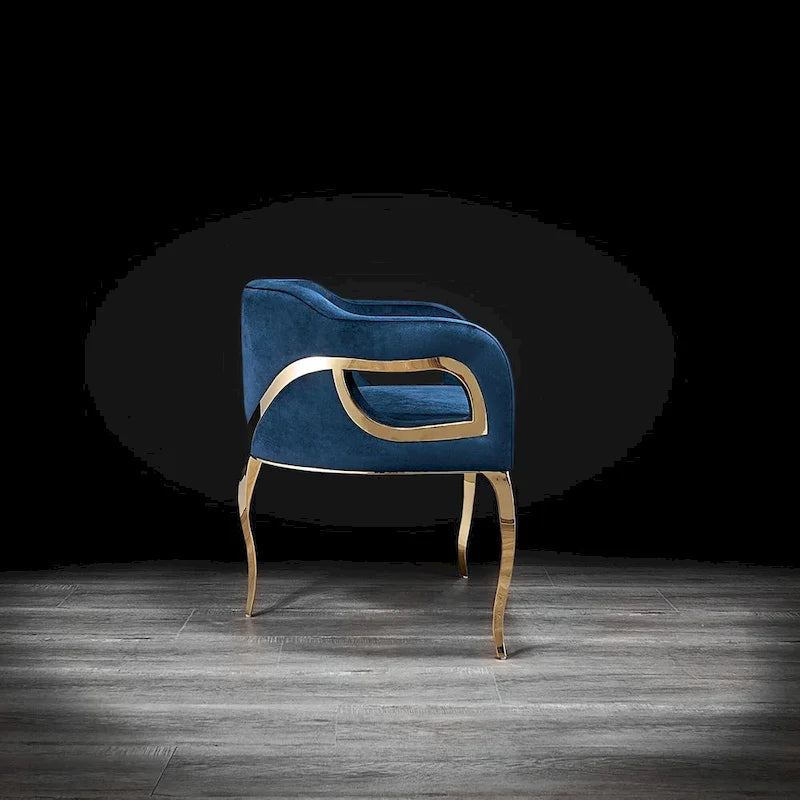 Chaise de salle à manger Caprice en acier inoxydable doré titane