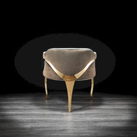 Chaise de salle à manger Caprice en acier inoxydable doré titane