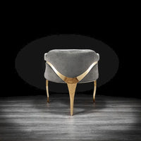 Chaise de salle à manger Caprice en acier inoxydable doré titane