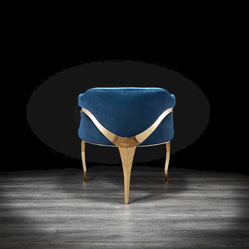 Chaise de salle à manger Caprice en acier inoxydable doré titane