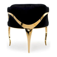 Chaise de salle à manger Caprice en acier inoxydable doré titane