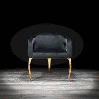 Chaise de salle à manger Caprice en acier inoxydable doré titane