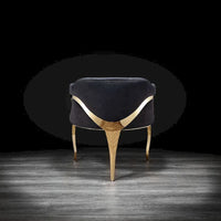 Chaise de salle à manger Caprice en acier inoxydable doré titane
