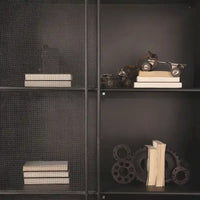 Vitrine Klaus marron foncé en métal poli avec portes grillagées