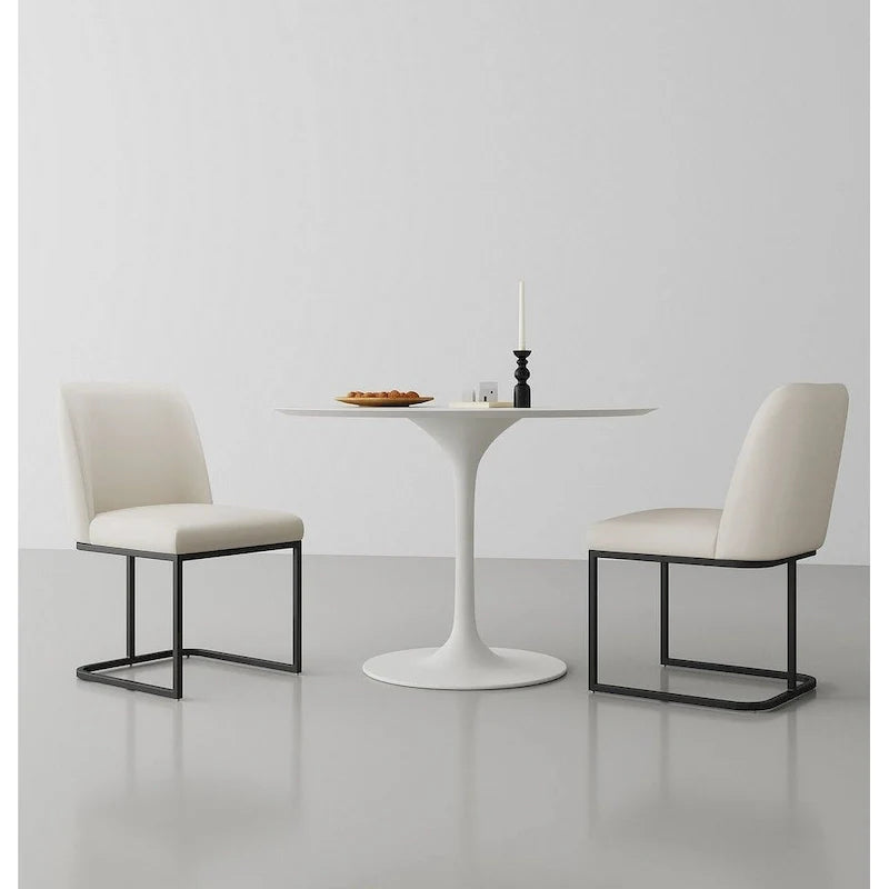 Manhattan Comfort Serena - Chaise de salle à manger en similicuir (lot de 2)