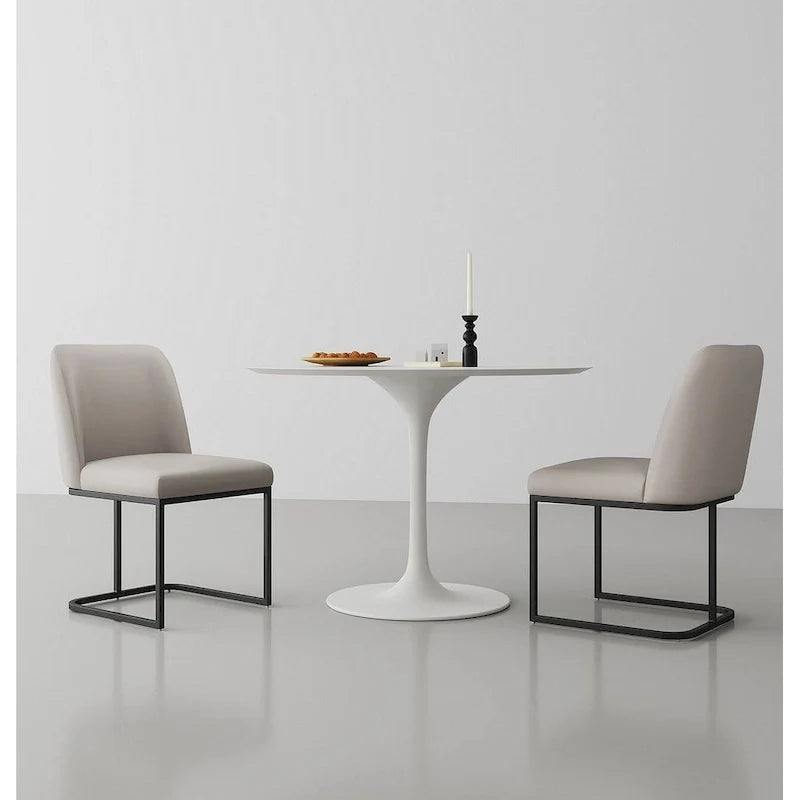 Manhattan Comfort Serena - Chaise de salle à manger en similicuir (lot de 2)