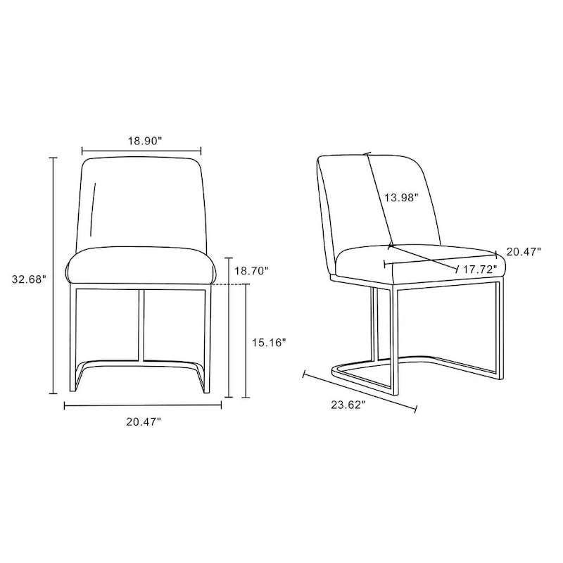 Manhattan Comfort Serena - Chaise de salle à manger en similicuir (lot de 2)