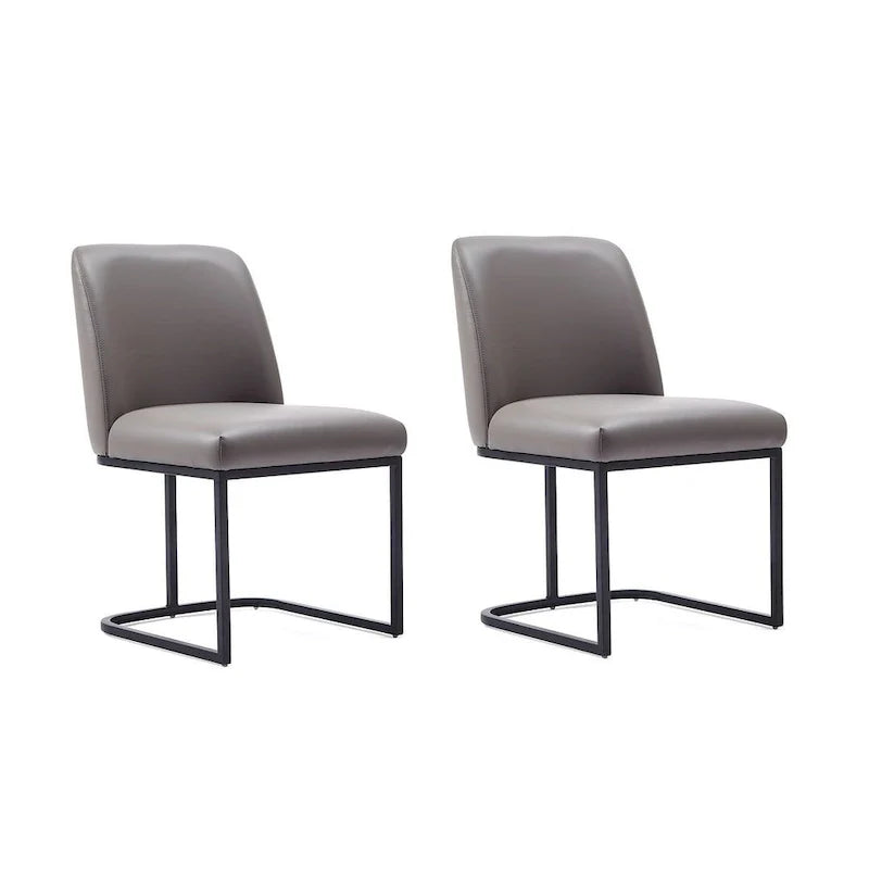 Manhattan Comfort Serena - Chaise de salle à manger en similicuir (lot de 2)