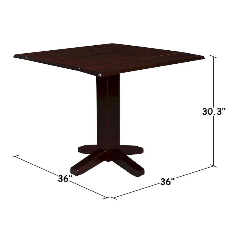 Table à manger carrée à double abattant