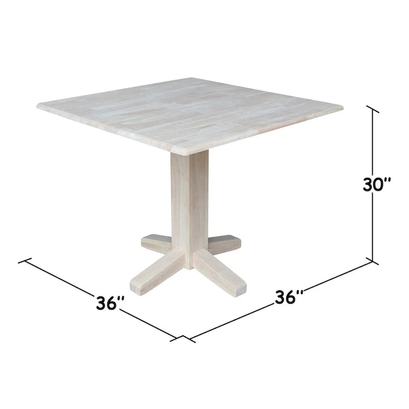 Table à manger carrée à double abattant