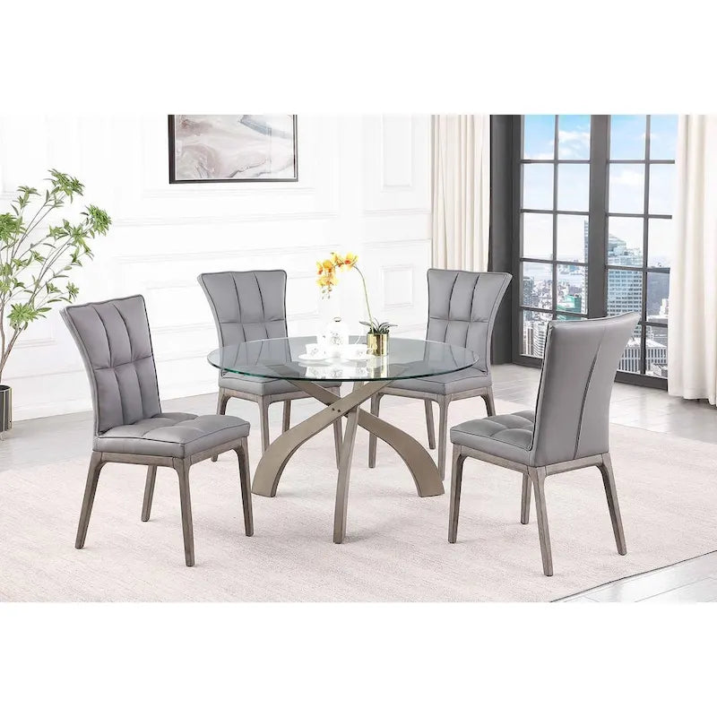 Ensemble de salle à manger Somette Pogo Criss Cross avec chaises grises