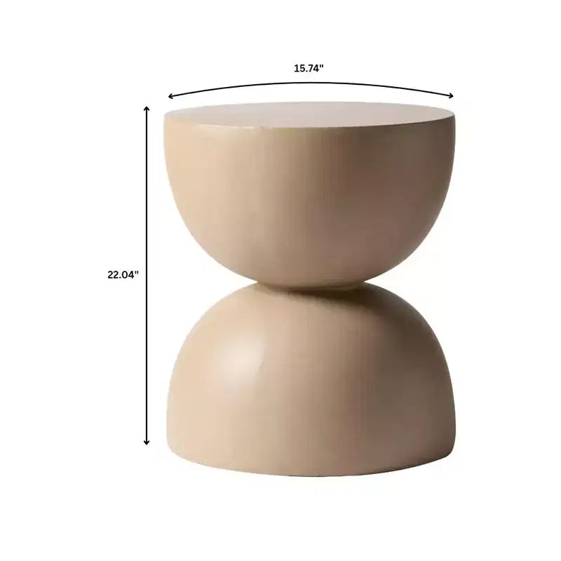 LeisureMod Serie Sage Table d'appoint minimaliste en pierre composite en forme de sablier, table d'appoint moderne pour interieur ou patio, design durable pour petits espaces