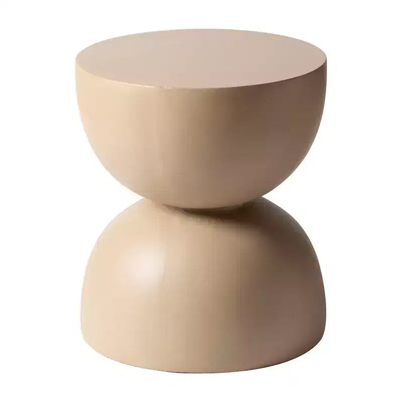 LeisureMod Serie Sage Table d'appoint minimaliste en pierre composite en forme de sablier, table d'appoint moderne pour interieur ou patio, design durable pour petits espaces