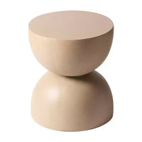 LeisureMod Serie Sage Table d'appoint minimaliste en pierre composite en forme de sablier, table d'appoint moderne pour interieur ou patio, design durable pour petits espaces