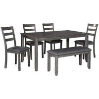 Ensemble de salle à manger rectangulaire Bridson de 6 places - Gris