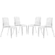 Chaise de salle à manger empilable en acrylique, design minimaliste, en plastique, dossier plein, transparente, moderne, pour cuisine, lot de 4