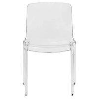 Chaise de salle à manger empilable en acrylique, design minimaliste, en plastique, dossier plein, transparente, moderne, pour cuisine, lot de 4