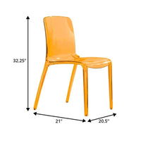 Chaise de salle à manger empilable en acrylique, design minimaliste, en plastique, dossier plein, transparente, moderne, pour cuisine, lot de 4