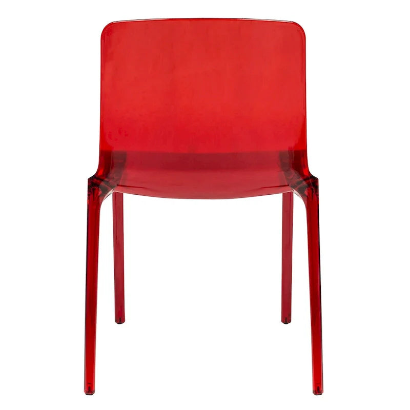 Chaise de salle à manger empilable en acrylique, design minimaliste, en plastique, dossier plein, transparente, moderne, pour cuisine, lot de 4