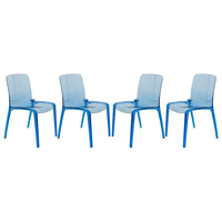 Chaise de salle à manger empilable en acrylique, design minimaliste, en plastique, dossier plein, transparente, moderne, pour cuisine, lot de 4