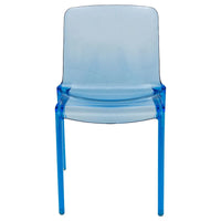 Chaise de salle à manger empilable en acrylique, design minimaliste, en plastique, dossier plein, transparente, moderne, pour cuisine, lot de 4