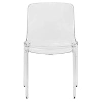 Chaise de salle à manger empilable en acrylique, design minimaliste, en plastique, dossier plein, transparente, moderne, pour cuisine, lot de 4
