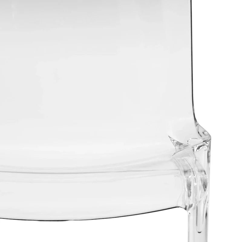 Chaise de salle à manger empilable en acrylique, design minimaliste, en plastique, dossier plein, transparente, moderne, pour cuisine, lot de 4