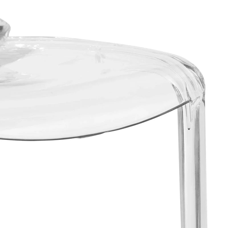 Chaise de salle à manger empilable en acrylique, design minimaliste, en plastique, dossier plein, transparente, moderne, pour cuisine, lot de 4
