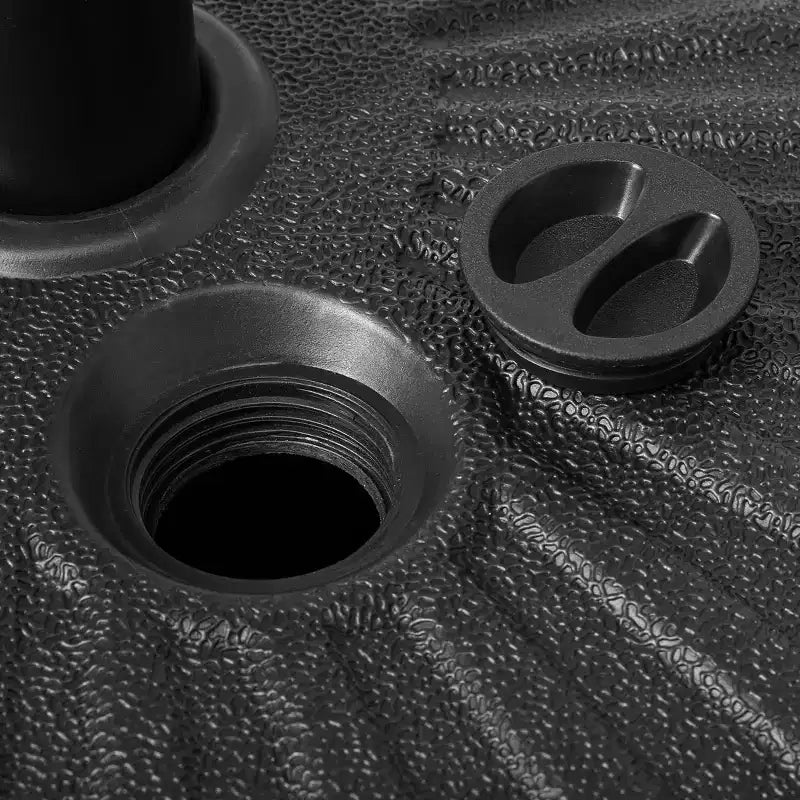 WestinTrends Base de parasol ronde remplissable 20 po, robuste, avec bouton reglable et support de mât