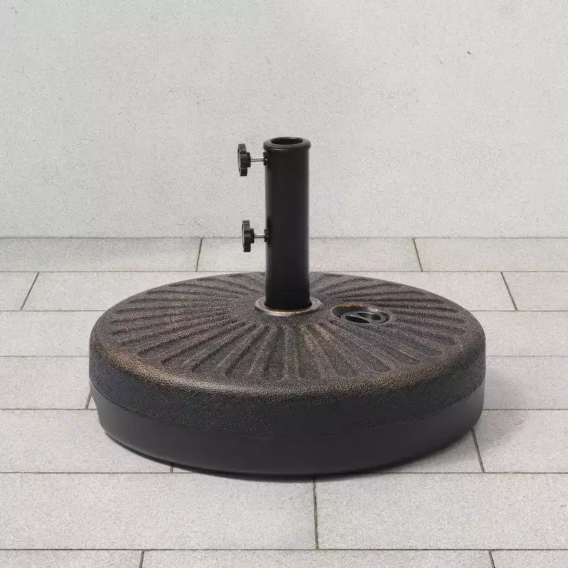 WestinTrends Base de parasol ronde remplissable 20 po, robuste, avec bouton reglable et support de mât