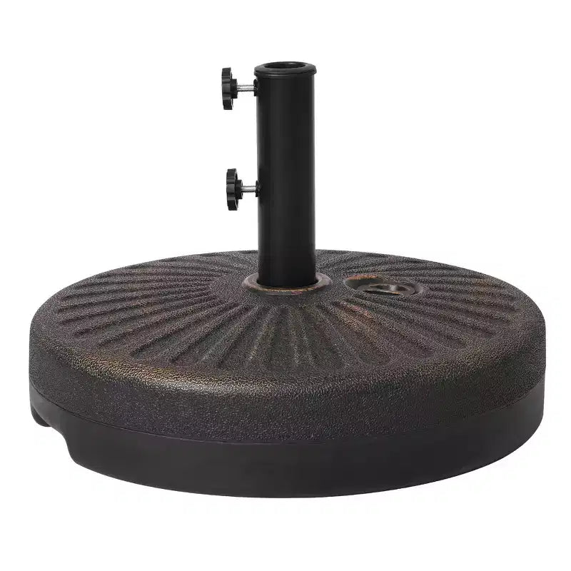 WestinTrends Base de parasol ronde remplissable 20 po, robuste, avec bouton reglable et support de mât